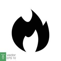 Symbol für Feuerflamme. einfacher flacher Stil. leidenschaftssymbol, brennbares logo, grill, hitze, heiß, brennwarnkonzept, silhouettenzeichen. Vektorillustrationsdesign lokalisiert auf weißem Hintergrund. Folge 10. vektor