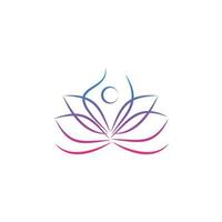 Vektor-Vorlage für abstraktes Design des Yoga-Logos. Lotus-Pose-Symbol-Logo-Illustration. vektor