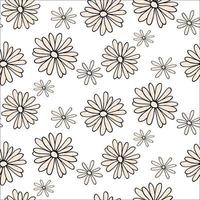 sömlös mönster med klotter daisy blomma fält. enkel design för yta och textil- vektor