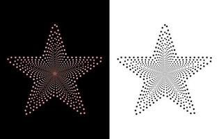 kreis halbton frei, monochromie stern halbton effekt vektor frei, abstrakt gepunktete kreise