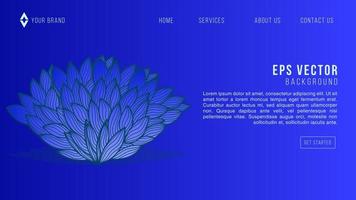 minimaler blauer Doodle-Hintergrund, abstrakte kreative Blumen-Doodle-Hintergründe, moderne Landing-Page-Vektorkonzepte. vektor