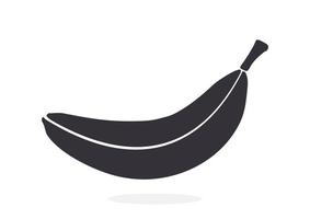 Silhouettensymbol der nicht geschälten Banane vektor