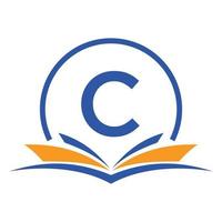 Buchstabe c Bildung Logo Buchkonzept. ausbildung karriere zeichen, universität, akademie abschluss logo vorlage design vektor