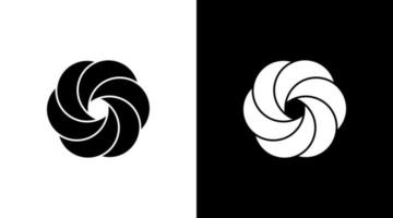 företag logotyp monogram spiral spektrum svart och vit ikon illustration stil mönster mallar vektor