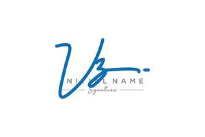 anfänglicher VZ-Signatur-Logo-Vorlagenvektor. hand gezeichnete kalligraphiebeschriftungsvektorillustration. vektor