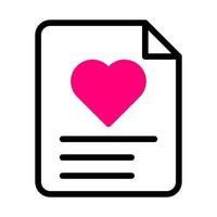 papper ikon duotone svart rosa stil valentine illustration vektor element och symbol perfekt.