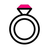 ring symbol duotone schwarz rosa stil valentine illustration vektorelement und symbol perfekt. vektor