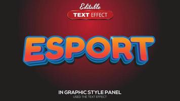 3d redigerbar text effekt esport tema vektor