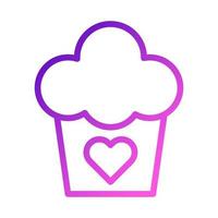 Kuchen Symbol Farbverlauf lila rosa Stil Valentinstag Illustration Vektorelement und Symbol perfekt. vektor