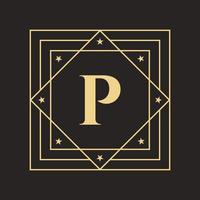 kreativ brev p logotyp med elegant och eleganta lyx begrepp. första lyxig logotyp mall vektor