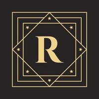 kreatives buchstaben-r-logo mit elegantem und stilvollem luxuskonzept. anfängliche luxuriöse Logo-Vorlage vektor