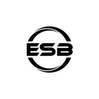 esb brev logotyp design i illustration. vektor logotyp, kalligrafi mönster för logotyp, affisch, inbjudan, etc.