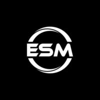 esm brev logotyp design i illustration. vektor logotyp, kalligrafi mönster för logotyp, affisch, inbjudan, etc.