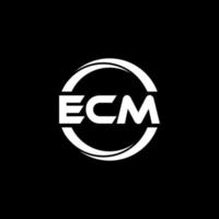 ecm brev logotyp design i illustration. vektor logotyp, kalligrafi mönster för logotyp, affisch, inbjudan, etc.