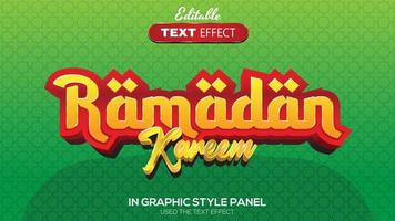 3d bearbeitbarer Texteffekt Ramadan-Thema vektor