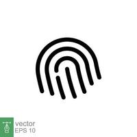 Symbol für die Fingerabdrucklinie. einfacher Gliederungsstil. fingerabdruck, eindeutiger daumenabdruck, daumenidentität, scan-id-zugriff, technologiekonzept. Vektorillustrationsdesign lokalisiert auf weißem Hintergrund. Folge 10. vektor