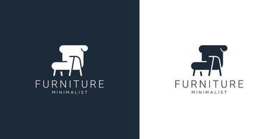 minimalistisk möbel logotyp design stil. logotyp för interiör Lagra inspiration vektor