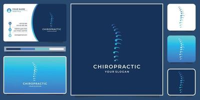 kreative Chiropraktik-Logo-Vorlage mit Visitenkarten-Design und Farbverlauf. vektor