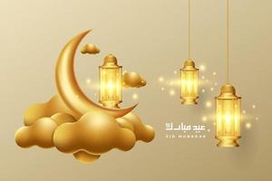 eid mubarak hälsning kort bakgrund med islamic prydnad vektor illustration