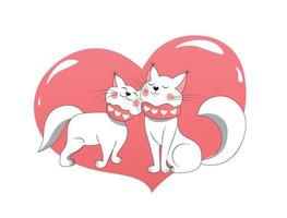 vektordesign vektorgrafik charakter katze katze mit herz zum valentinstag so süßes gekritzel im karikaturstil vektor