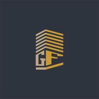 gf anfängliche monogramm-immobilien-logo-ideen vektor