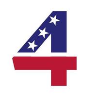 Anfangsbuchstabe 4 amerikanisches Logo für Geschäfts-, Unternehmens- und Firmenidentität. US-amerikanisches Logo vektor