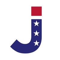 anfangsbuchstabe j amerikanisches logo für geschäfts-, unternehmens- und firmenidentität. US-amerikanisches Logo vektor