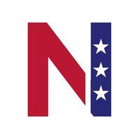 anfangsbuchstabe n amerikanisches logo für geschäfts-, unternehmens- und firmenidentität. US-amerikanisches Logo vektor