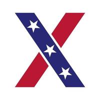 anfangsbuchstabe x amerikanisches logo für geschäfts-, unternehmens- und firmenidentität. US-amerikanisches Logo vektor