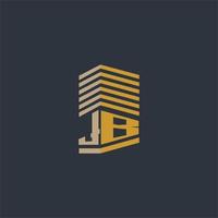 J B första monogram verklig egendom logotyp idéer vektor