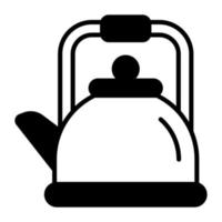 ett Fantastisk ikon av te vattenkokare, köksutrustning matlagning pott vektor