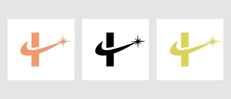 Buchstabe i funke Logo-Design-Vektorvorlage vektor