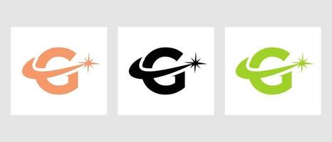brev g gnista logotyp design vektor mall