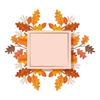 quadratischer Rahmen mit Herbstblättern vektor