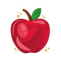 äpple färsk frukt isolerad ikon vektor