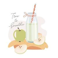 tid till smoothie. friska mat diet. vektor illustration