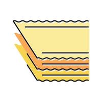 lasagne pasta färg ikon vektor illustration
