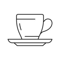 Teetasse mit Tellerlinie Symbol Vektor Illustration