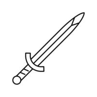 Schwert Waffe Linie Symbol Vektor Illustration