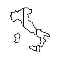 Italien Landkarte Flagge Symbol Leitung Vektor Illustration