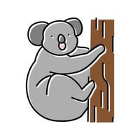 Koala-Tier in der Zoo-Farbsymbol-Vektorillustration vektor