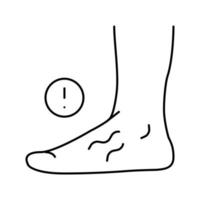 sjukdom platta fötter linje ikon vektorillustration vektor