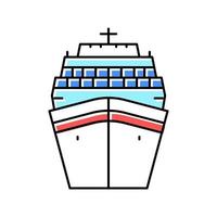 Kreuzfahrtschiff Ozeantransport Farbe Symbol Vektor Illustration