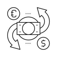 Geldwechsel und Konverter Symbol Leitung Vektor Illustration