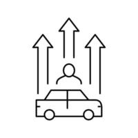 ausgereifte Fahrerverbesserung Kurslinie Symbol Vektor Illustration