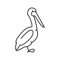 Pelikan Vogel Symbol Leitung Vektor Illustration