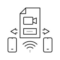 Videodatei an Telefonleitungssymbol-Vektorillustration senden vektor