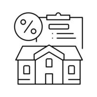 Hypothek für Haus kaufen Symbol Leitung Symbol Vektor Illustration