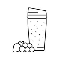 Beeren-Smoothie Fruchtsaft Essen Symbol Leitung Vektor Illustration