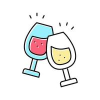 Wein Freizeit Farbe Symbol Vektor Illustration